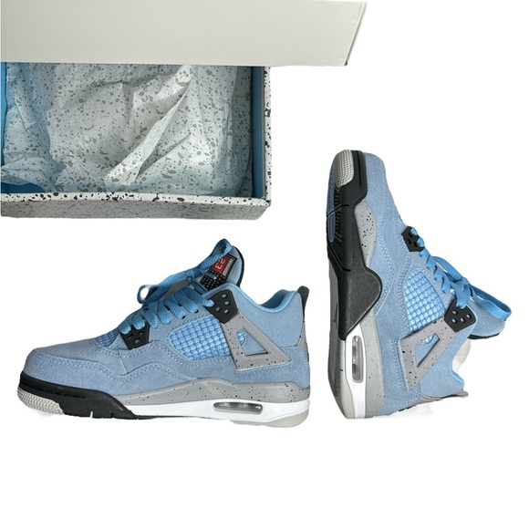 Air Jordan 4 Retro SP North Carolina Blue Air Jordan Flight Kids Sz 4.5 US NWT - Picture 8 of 13